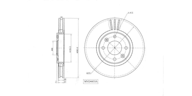 Brake Disc Vented Front Citroen C3,C4,C5 2001-2015,Ds3,Ds4,Xsara 2001-2015,Peugeot 207,307,308 2001-> (Single) at Modern Auto Parts!