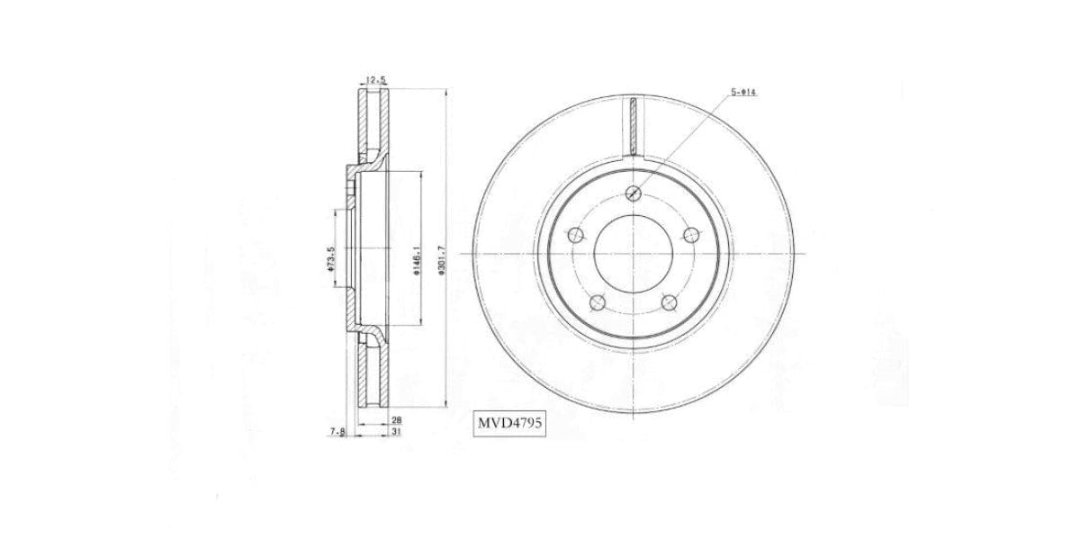 Brake Disc Vented Front Daihatsu Gran Max 1.5 2009-2016 (Single) at Modern Auto Parts!