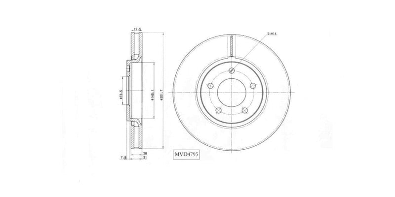 Brake Disc Vented Front Daihatsu Gran Max 1.5 2009-2016 (Single) at Modern Auto Parts!