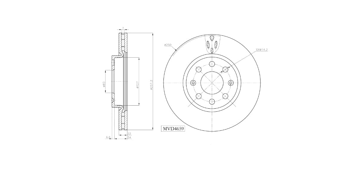 Brake Disc Vented Front Fiat Grande Punto,Punto 2005-2016,Opel Adam 2015-> Corsa 07-15 (Single) at Modern Auto Parts!