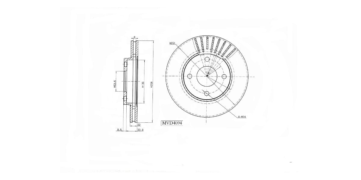 Brake Disc Vented Front Ford Figo 1.4I Tdci Ikon Ii Iii 2007-2016 (Single) Brake Disc