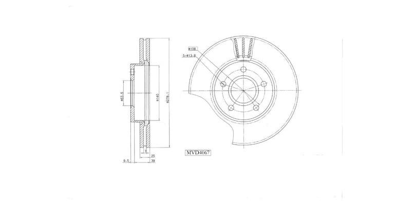 Brake Disc Vented Front Ford Focus Ii Iii 2005-2012 Volvo C30 07-13 S40 05-12 V50 04-10 (Single)