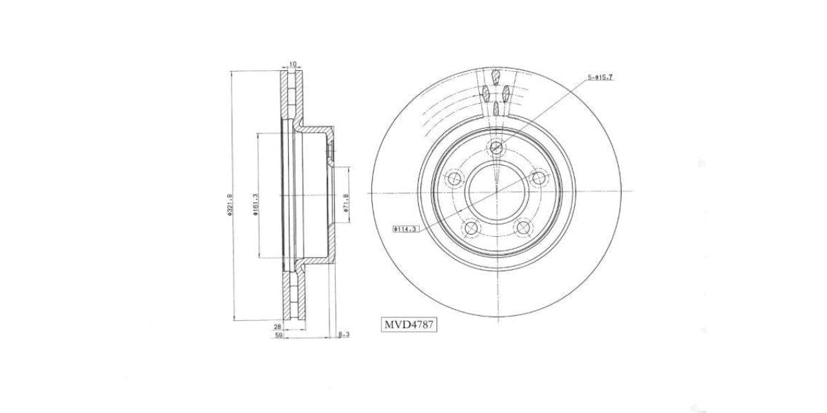 Brake Disc Vented Front Ford Territory 4.0I 4X2 2005-2007 (Single) at Modern Auto Parts!