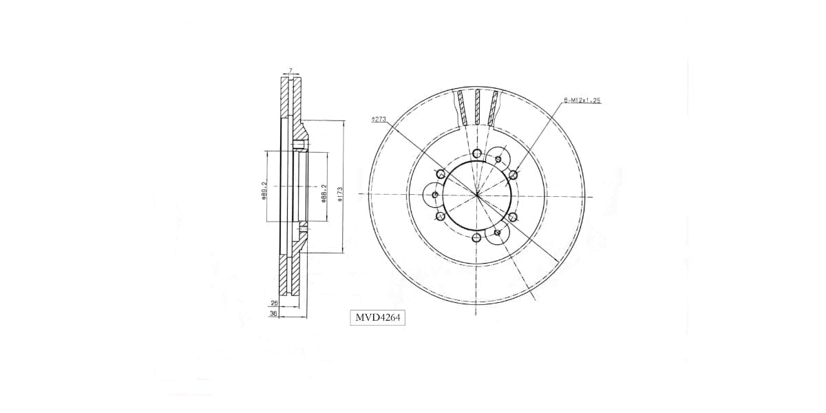 Brake Disc Vented Front Gwm Hover,Steed,Stted 5 2008-2011 Isuzu Trooper 320 93-98 (Single) at Modern Auto Parts!