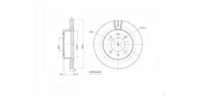Brake Disc Vented Front Hyundai Atos 1.1I 2005-2013 (Single) Brake Disc
