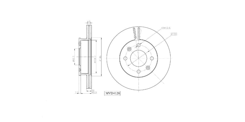 Brake Disc Vented Front Hyundai Getz 1.3 1.4 1.5Crdi 1.6 2003-2012 (Single) Brake Disc