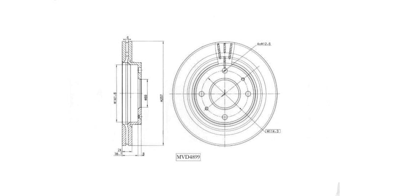 Brake Disc Vented Front Hyundai Matrix 1.6,1.8 G4Ed,G4Gb 2002-2008 (Single) at Modern Auto Parts!