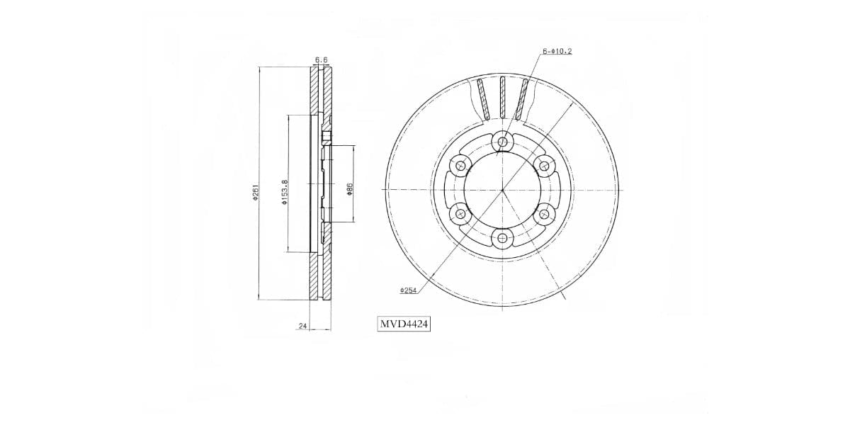 Brake Disc Vented Front Kia K2700 2.7D Ldv 2001> (Single) at Modern Auto Parts!