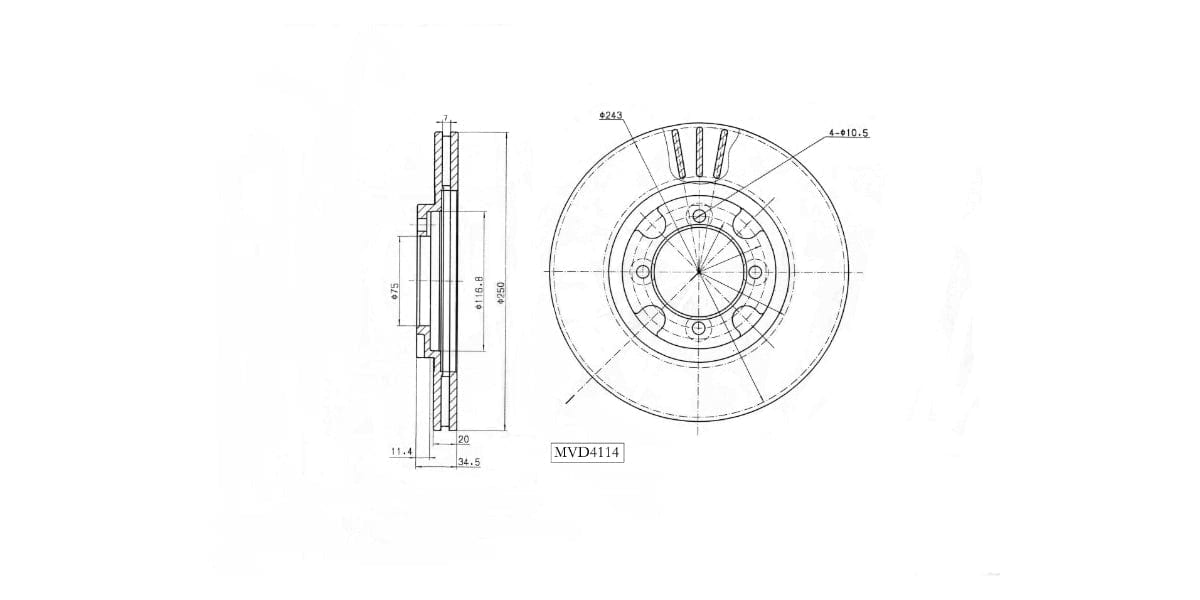 Brake Disc Vented Front Mazda 626 1986-1993 (Single) Brake Disc