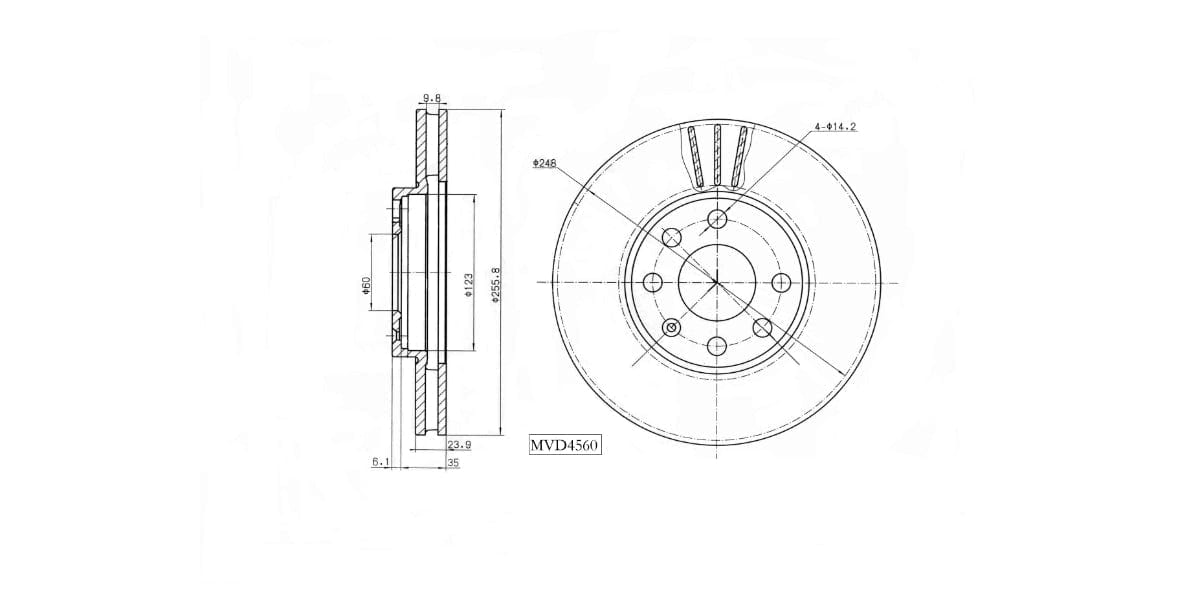 Brake Disc Vented Front Opel Astra 1.6 Cs,Cd,1.8 1999-2004 (Single) at Modern Auto Parts!