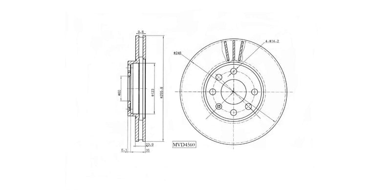 Brake Disc Vented Front Opel Astra 1.6 Cs,Cd,1.8 1999-2004 (Single) at Modern Auto Parts!