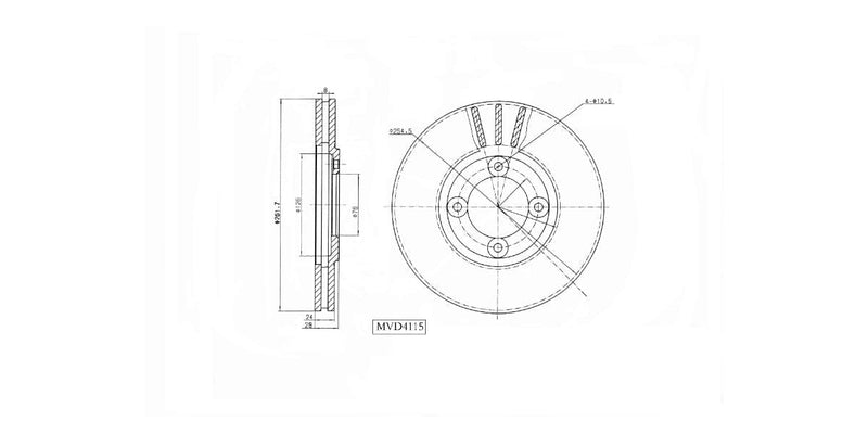 Brake Disc Vented Front Toyota Cressida 1981-1992 (Single) Brake Disc
