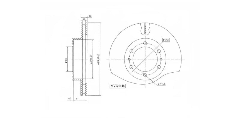 Brake Disc Vented Front Toyota Fortuner 2005-2015,Hilux 2005-2016,Fj Cruiser 2011-2013 (Single) at Modern Auto Parts!