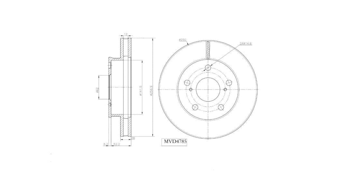 Brake Disc Vented Front Toyota Hilux D4D,Vvti 2005-2016 (Single) at Modern Auto Parts!