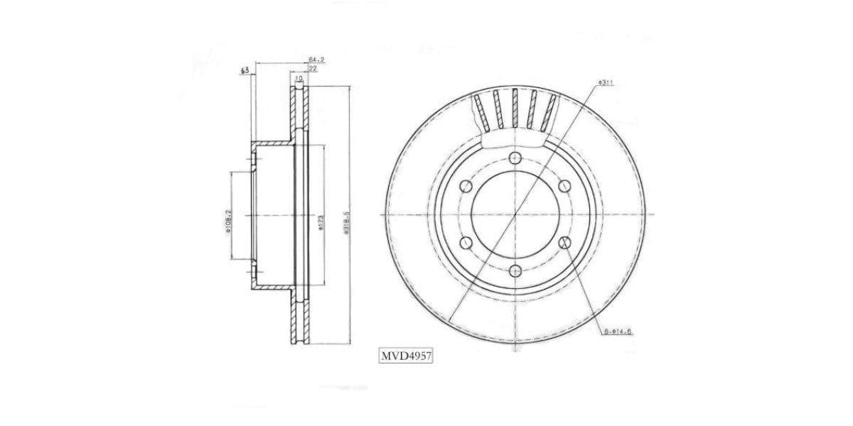 Brake Disc Vented Front Toyota Prado 3.4,2.0 1997-2010 (Single) at Modern Auto Parts!