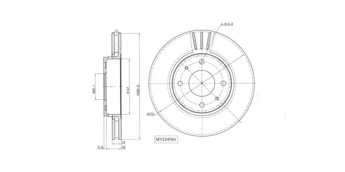 Brake Disc Vented Front Volvo S40 2.0,2.4,V40,V50 1997-2009 (Single) at Modern Auto Parts!