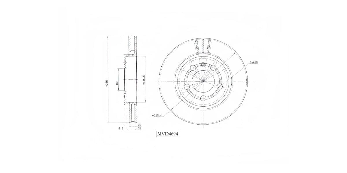 Brake Disc Vented Front Vw Crosspolo,Golf 4,Jetta 4,Polo,Polo Classic,Polo Vivo 19999-2010 (Single) at Modern Auto Parts!