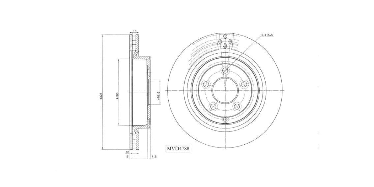 Brake Disc Vented Rear Ford Territory 4.0I 4X2 2005-2007 (Single) at Modern Auto Parts!