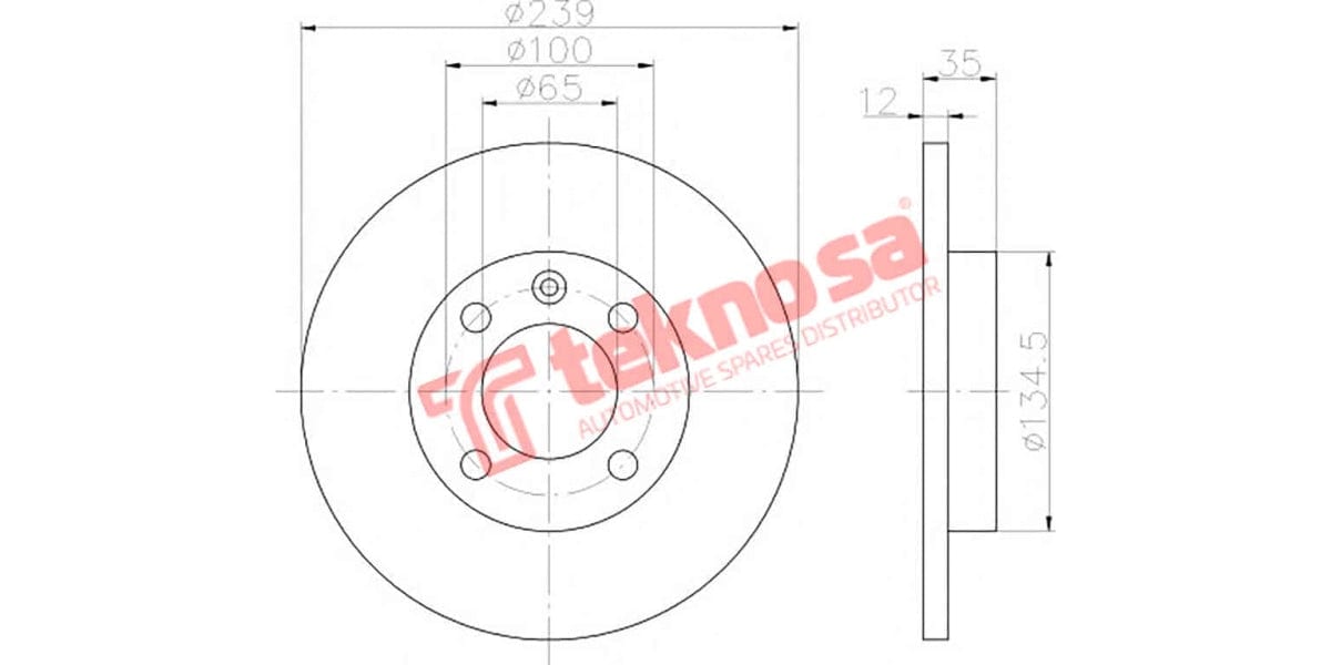 Brake Disc Vw Golf I/Ii/Iii Caddy 83- (Fs)