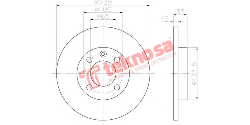 Brake Disc Vw Golf I/Ii/Iii Caddy 83- (Fs)