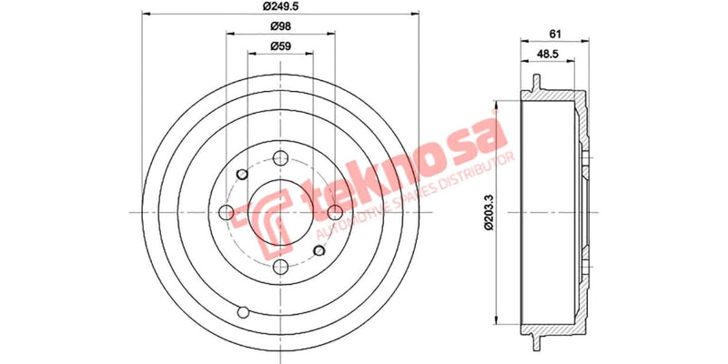 Brake Drum Fiat Bravo/Fiorino/Panda