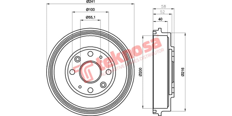 Brake Drum Ford Fiesta /Focus/Kuga/Mazda Etude