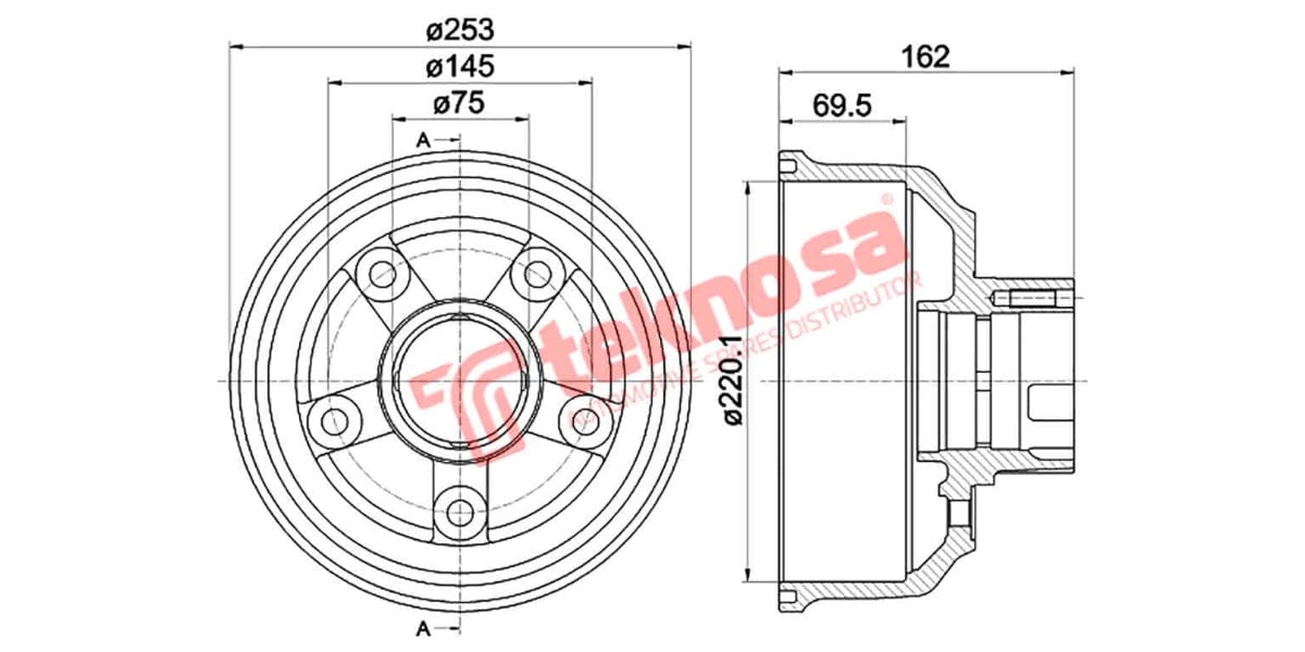 Brake Drum Kia K2700 99-/K2500 03-