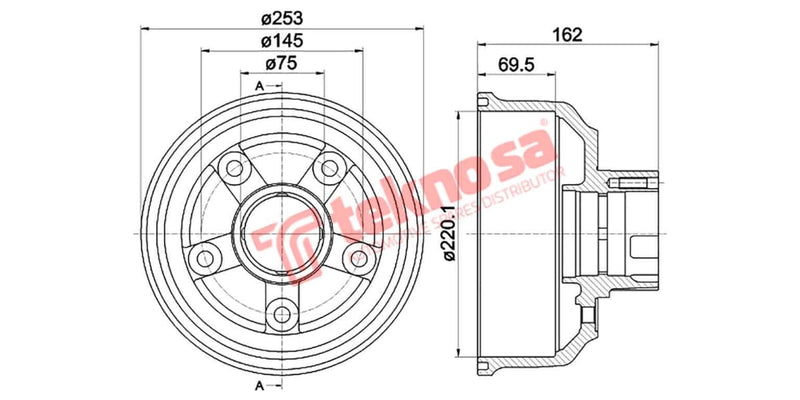 Brake Drum Kia K2700 99-/K2500 03-