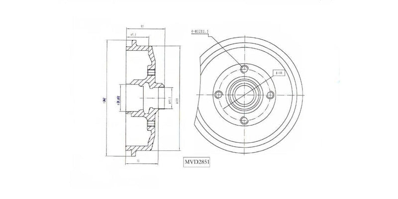 Brake Drum Rear Ford Bantam,Mazda Rustler 1986-1994 (Single) at Modern Auto Parts!