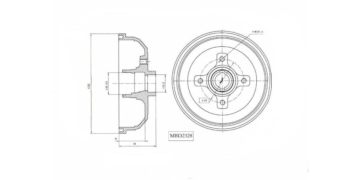 Brake Drum Rear Opel Corsa/ Corsa Bakkie 1996-2009 (Single) Brake Drum