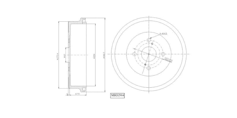Brake Drum Rear Toyota Condor 1800 2.0I 2400I 3000D 2000-2005 (Single) Brake Drum