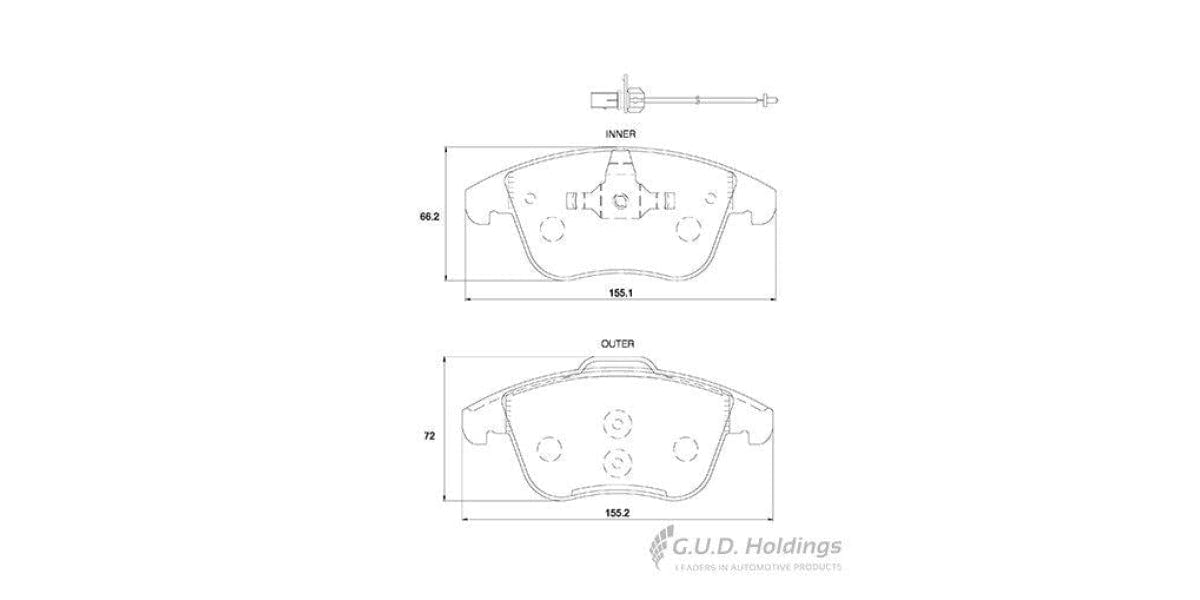 Brake Pads Front Audi A4 (08-16) A5,A6 (08-18) Q5 (13-) (SAFELINE D3862S)