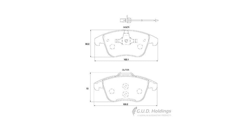 Brake Pads Front Audi A4 (08-16) A5,A6 (08-18) Q5 (13-) (SAFELINE D3862S)