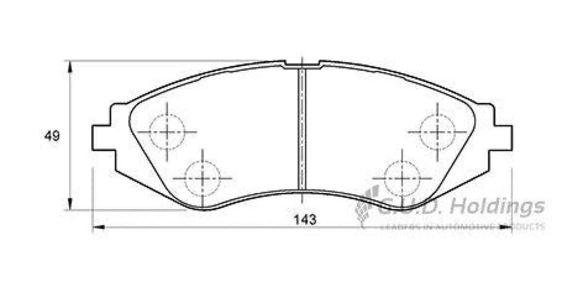 Brake Pads Front Chev Aveo (03-17) Optra (03-) Vivant (03-) Daewoo Cielo,Espero,Lanos,Nubira (95-) Proton Saga (10-15) (SAFELINE D3133S)