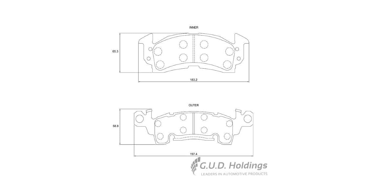 Brake Pads Front Chev C10 C20 4.1 (1974-1980) (SAFELINE D421S)