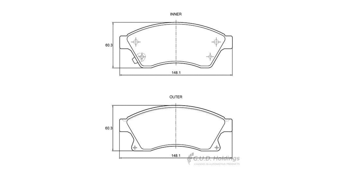 Brake Pads Front Chev Cruze (09-) Orlando (11-) Sonic (11-) Opel Astra Enjoy (10-) (SAFELINE D3779S)