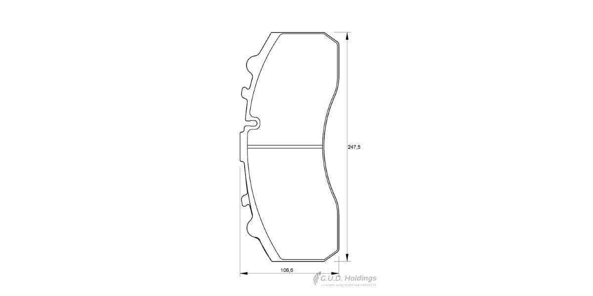 Brake Pads Front Daf Cf85.Xxx 4X2,6X4 Tt (99-07) Mercedes Actros (98-02)Artego (98-04) Axor (04>) (SAFELINE D7001S)