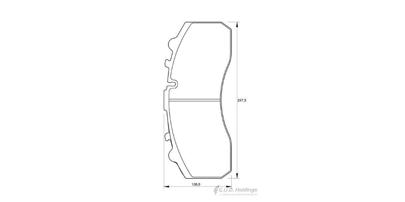 Brake Pads Front Daf Cf85.Xxx 4X2,6X4 Tt (99-07) Mercedes Actros (98-02)Artego (98-04) Axor (04>) (SAFELINE D7001S)