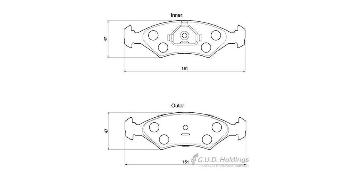 Brake Pads Front Fiat Palio,Siena,Uno Ii,Ford Escort,Sapphire,Bantam,Rustler,Opel Astra,Kadette,Monza (SAFELINE D327/1S)