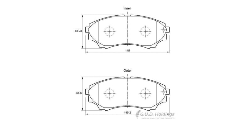 Brake Pads Front Ford Everest (09-13) Ranger (03-11) Mazda B2500 (97-07) Bt-50 (07-12) (SAFELINE D3551S)