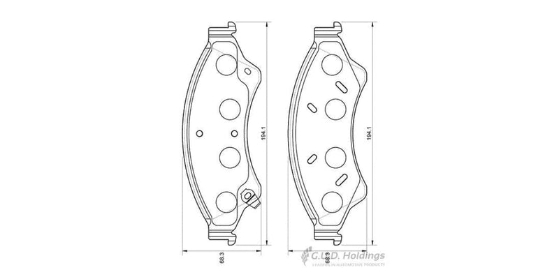 Brake Pads Front Ford Everest (15-) Ranger (12-)Mazda Bt-50 (12-) (SAFELINE D3945S)