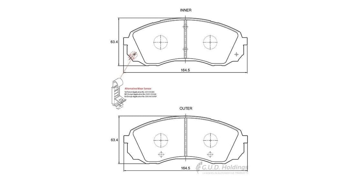 Brake Pads Front Hyundai H1 (09-17) Kai Carnival (06-) Sedona (07-) (SAFELINE D3777S)