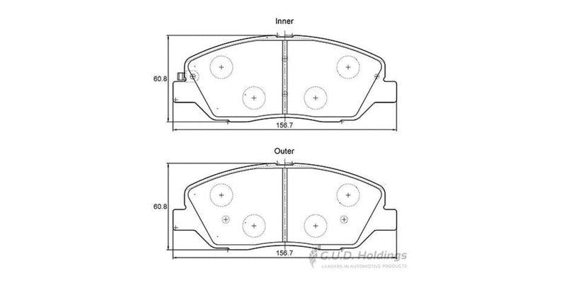 Brake Pads Front Hyundai Santa Fe (06-13) Kia Sorento (09-15) Ssangyong Actyon (12-) Korando (12-) (SAFELINE D3672S)