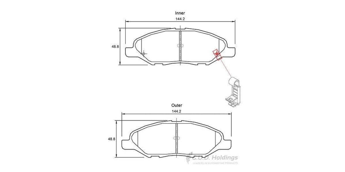 Brake Pads Front Nissan Grand Livina (07-13) Livina (07-) Tiida (06-) (SAFELINE D3573S)