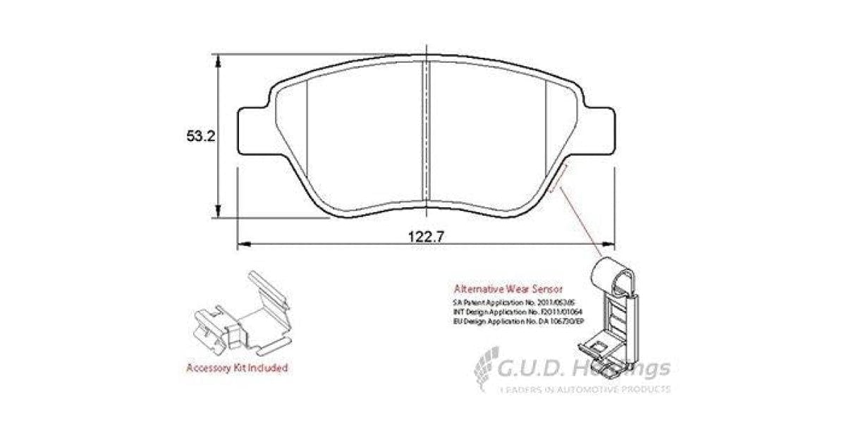 Brake Pads Front Opel Corsa,Proton Gen 2 (SAFELINE D3629S)