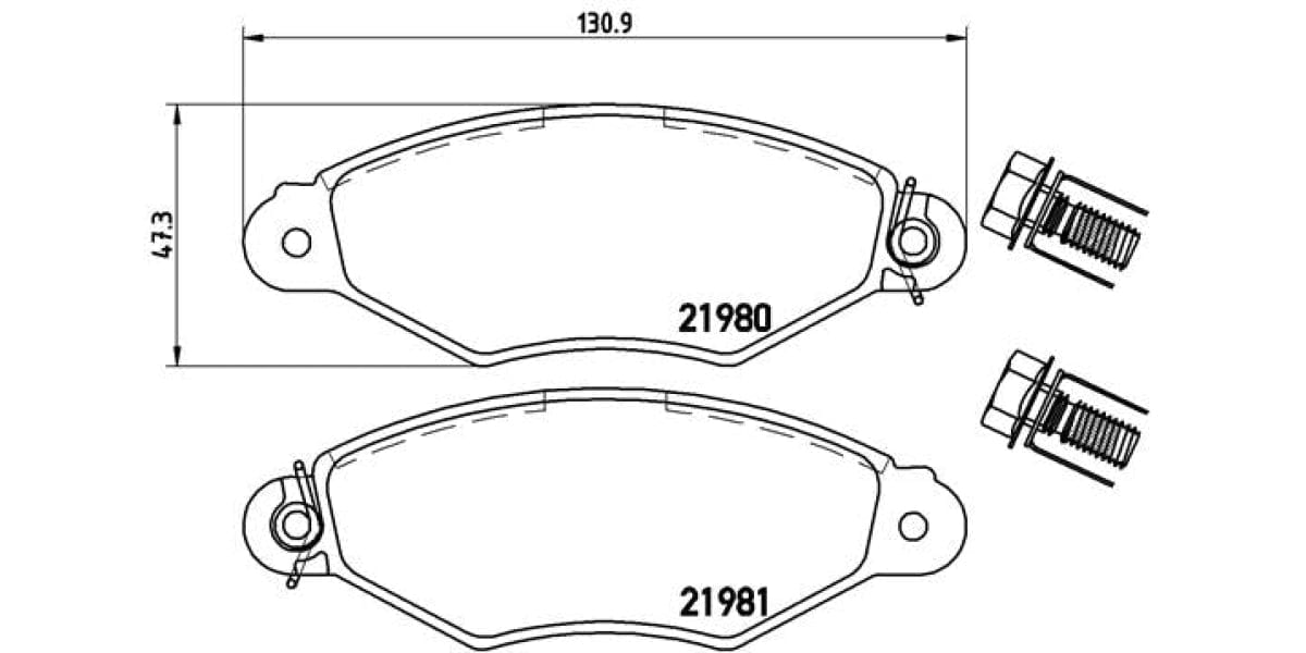 Brake Pads Front Set (Brembo) (P61098)