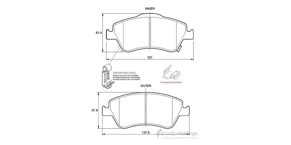 Brake Pads Front Toyota Auris/Aurisx (07-15)Corolla (07-15) (SAFELINE D3587S)