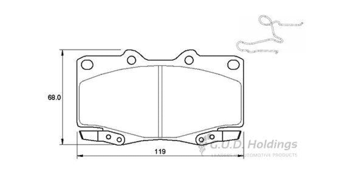 Brake Pads Front Toyota Prado (97-02) Hilux (95-05) Landcruiser (92-07) (SAFELINE D997S)
