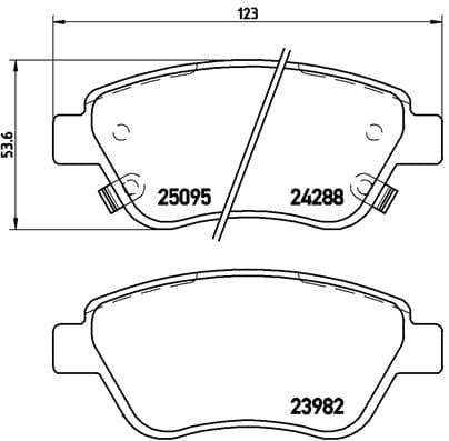 Brake Pads angled view for OPEL ADAM - P66001