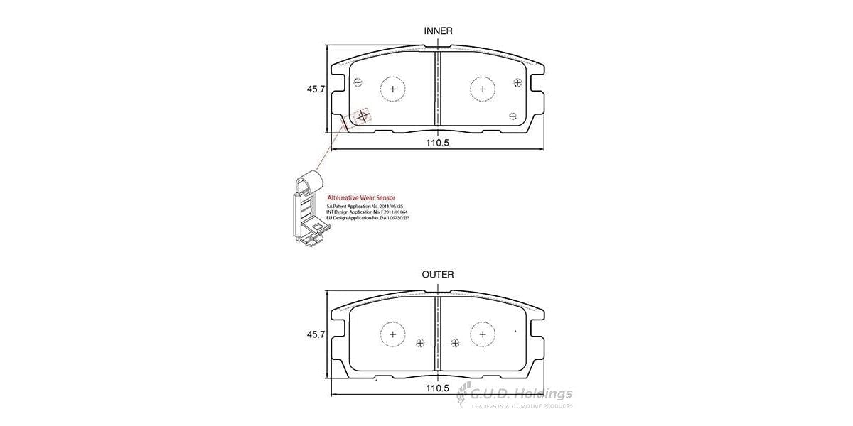 Brake Pads Rear Chev Captiva (06-11>) Cruze (09-13) Opel Astra (10-) (SAFELINE D3613S)